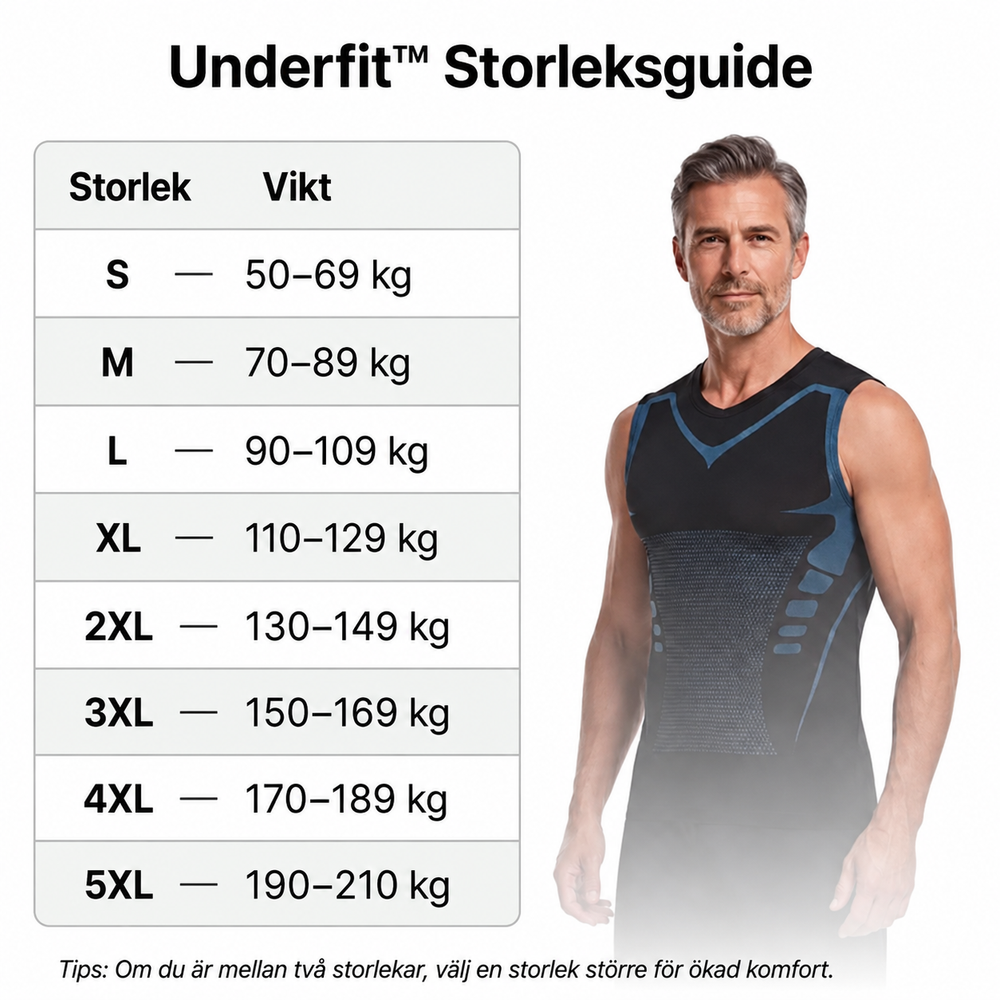 UnderFit size guide
